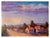 Oil painting of a purple sunset over a Napa County, California country road. In the style of artists from Ovannes...