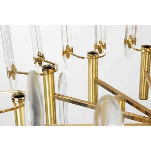 1970s Vintage Italian Brass and Crystal Chandelier, 1970s For Sale - Image 5 of 9