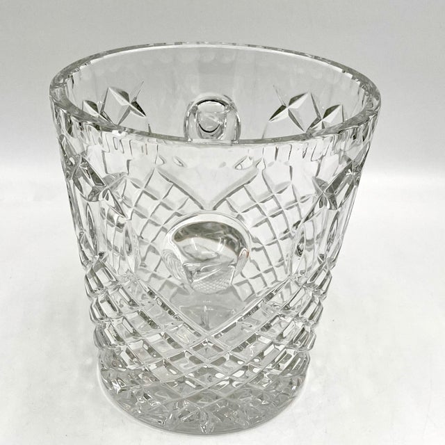 1970s Vintage Cut Crystal Ice Bucket Champagne Cooler For Sale - Image 5 of 9