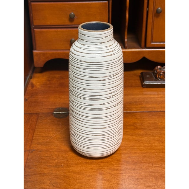 Heath Ceramics Sausalito Striated Ceramic Vase For Sale - Image 11 of 12