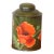 Vintage Signed Tole Metal Tea Caddy, Hand Painted Poppies For Sale