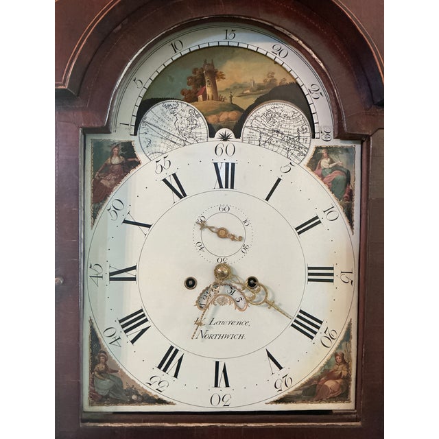 18th Century Antique Four Seasons Grandfather Clock by W. Lawrence Circa 1790 For Sale - Image 5 of 9