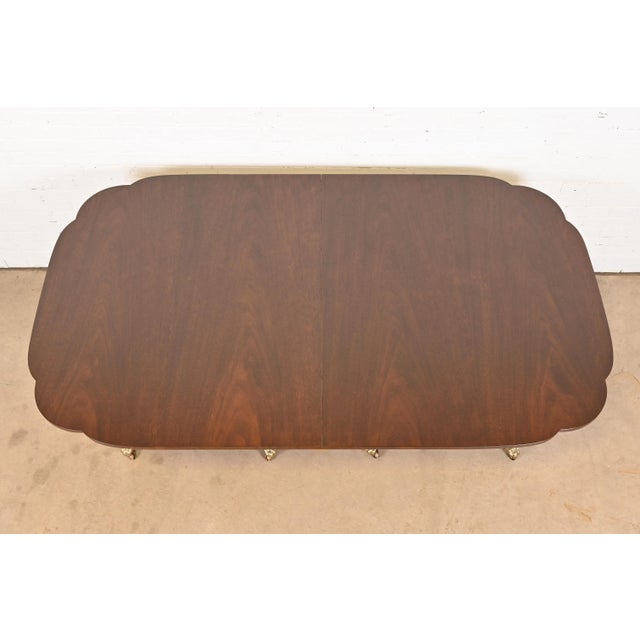 Brown Kindel Furniture Georgian Mahogany Double Pedestal Extension Dining Table, Newly Refinished For Sale - Image 8 of 12