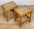 1970s Vintage 1970s Coastal Rattan End Table Stands W/ Wicker Tops - A Pair For Sale - Image 5 of 10