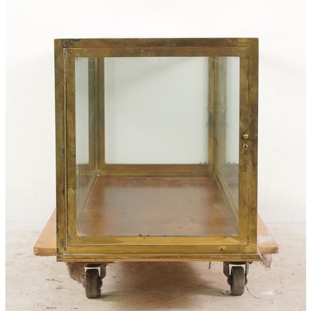 Vintage European Brass Frame Tabletop Display Case For Sale - Image 6 of 9