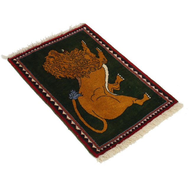 Pasargad Animal Pictorial Lion Shiraz Area Rug For Sale - Image 4 of 4