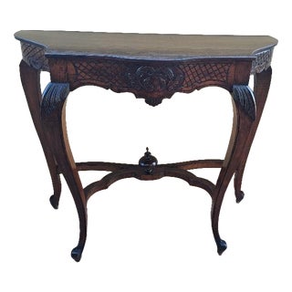 Antique Italian Walnut Console Table, 1890s For Sale