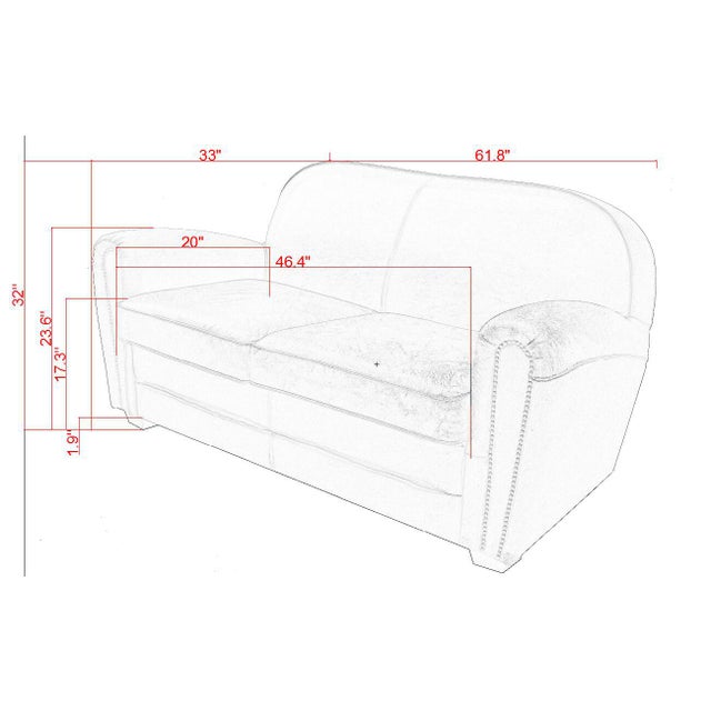 Brown Pasargad Home Paris Club Genuine Leather Loveseat For Sale - Image 8 of 8