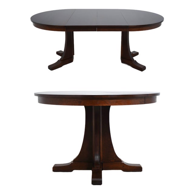 Stickley Mission Oak Round Dining Table For Sale