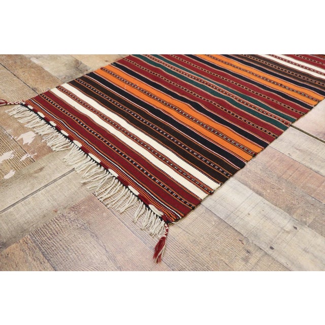 Vintage Persian Shiraz Striped Kilim Rug - 02'03 X 03'04 For Sale In Dallas - Image 6 of 9