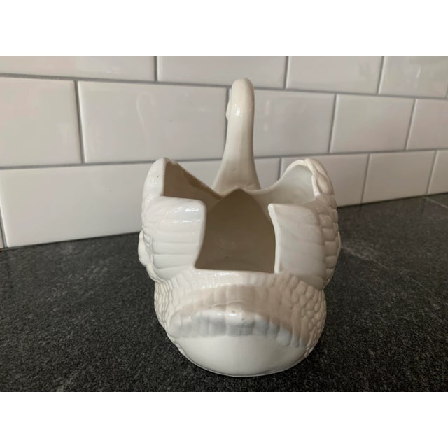 Mid 20th Century Vintage Ceramic Swan Planter For Sale - Image 5 of 8