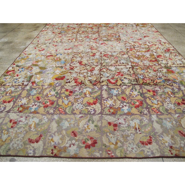 Galerie Shabab Collection Early 20th Century English Needlepoint Rug For Sale - Image 4 of 14