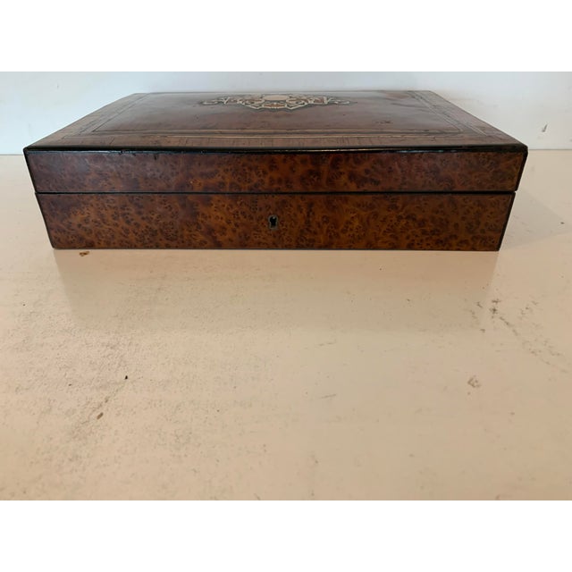 Wood 20th Century Napoleon III Thuja Burl Token Box Boulle Marquetry, 1890s For Sale - Image 7 of 11