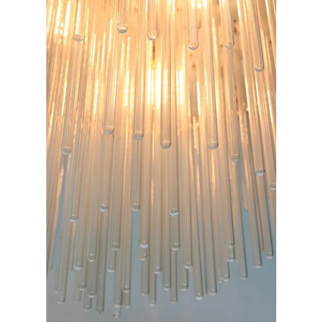 Minimalist Hand Blown Glass Chandelier, 1970s For Sale - Image 6 of 18