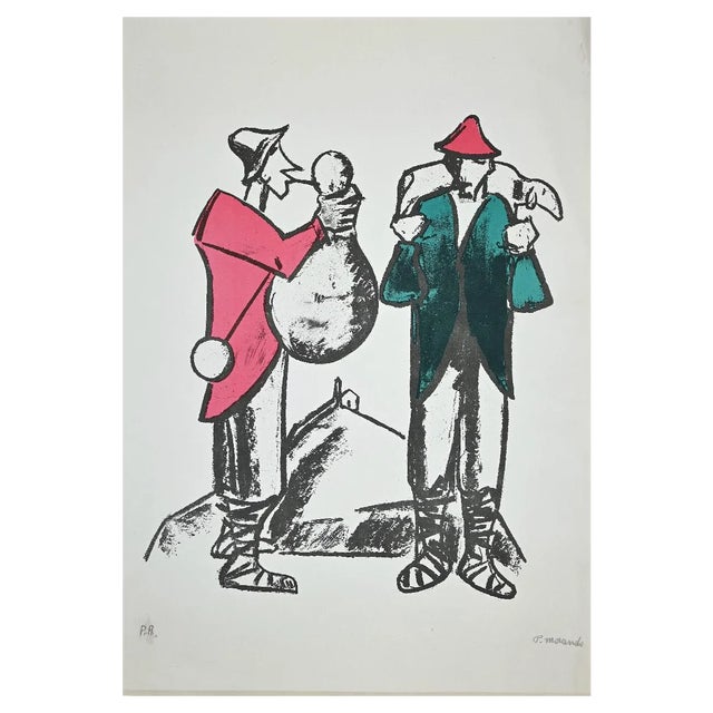 Pietro Morando, Shepherd, Original Lithograph, 1970s For Sale
