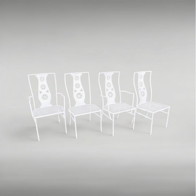 Mid-Century Modern Mid-Century Salterini Montego Chairs and Table, Set of Five Pinwheel Back, Attributed For Sale - Image 3 of 8
