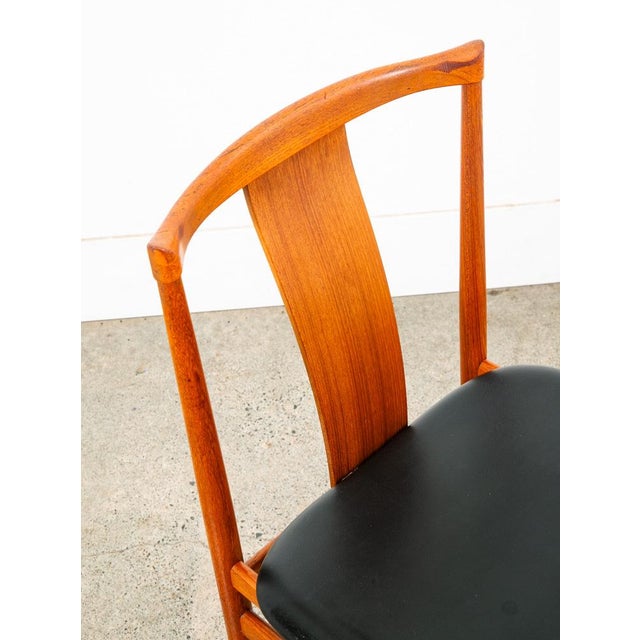 1960s 1960s Mid Century Danish Modern Dining Chair Solid Teak Wood Henning Sorensen Black For Sale - Image 5 of 12
