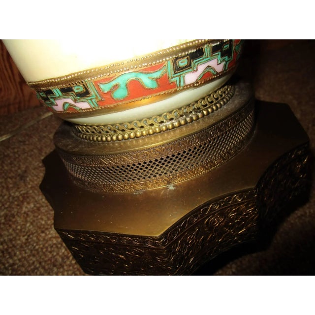 Late 19th Century 19th century Nippon Moriage Urn Lamp with Roses For Sale - Image 5 of 10