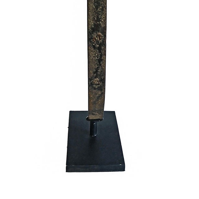 Metal Wrought Iron Wagon Wheel Sculpture on Stand, Indonesia, 19th Century For Sale - Image 7 of 17