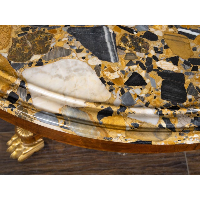 French 19th Century Mahogany Table with Marble Top and Carved Giltwood Feet For Sale - Image 11 of 11