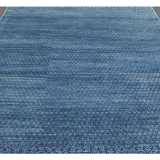 Mamluk Rug with Ottoman Design in Navy Blue by Keivan Woven Arts 8'11 x 11'8 Mamluk Rug with All-Over Ottoman Design in...