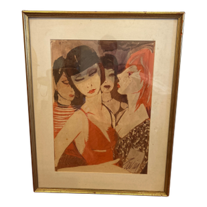 Mid 20th Century Original Charles Levier Watercolor