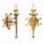 French Torch-Style Hammered Iron Sconces - A Pair For Sale