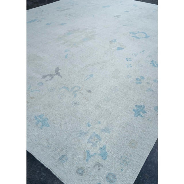 Gray Turkish Oushak Rug 12'4" x 15'3" #20396 For Sale - Image 8 of 8