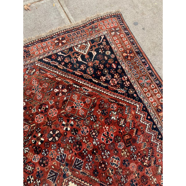 1900s, Handmade Antique Persian Gashkai Rug 5.3' X 7.11' For Sale - Image 10 of 10