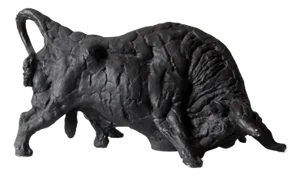 Vintage Cast Iron Bull Scuplture