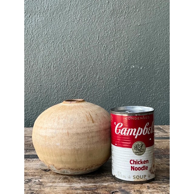 Vintage Earth Tone Ceramic Vessel For Sale - Image 12 of 12