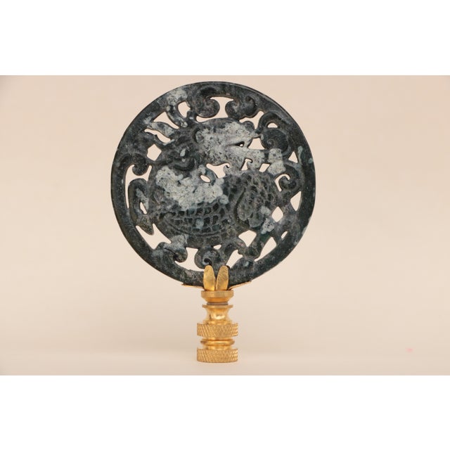 Marbled Foo Dog Lamp Finial on Brass Hardware Chairish