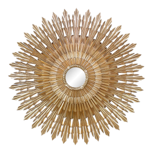 20th Century Sunburst Carved Golden Mirror
