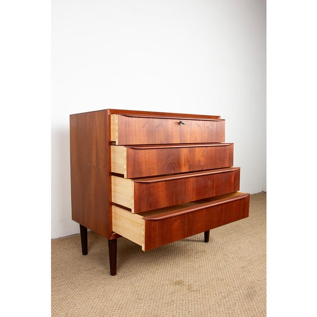 Chest of 4 Drawers in Teak, Denmark, 1960s For Sale - Image 3 of 13