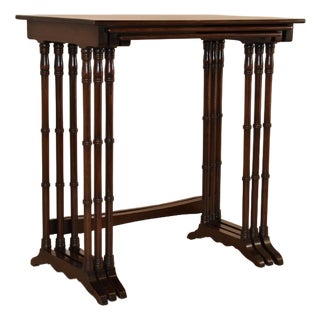 Period Edwardian Mahogany Set of Three Nesting Tables, Circa 1920 For Sale