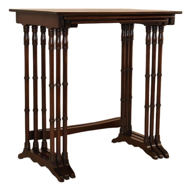 Period Edwardian Mahogany Set of Three Nesting Tables, Circa 1920 For Sale