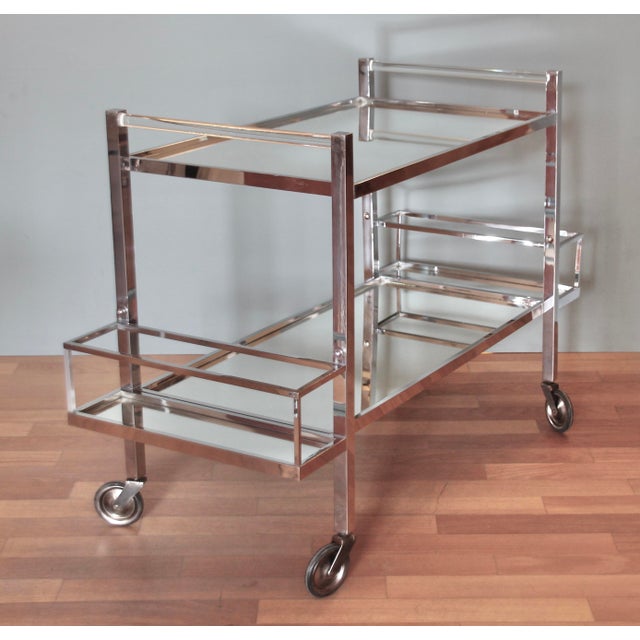 Art Deco Bar Cart attributed to Jacques Adnet, 1930s For Sale - Image 17 of 17