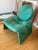 1980s Postmodern Vittorio Introini Style Green Chair, in ultrasuede fabric. Very comfortable and a chic chair to style in...