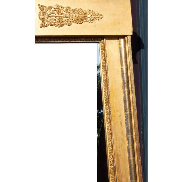 1820s French Neoclassical Giltwood and Gilt-Gesso Pier Mirror For Sale - Image 4 of 7