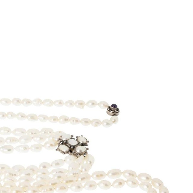 Silver Necklaces, Earrings, Ring and Bracelet with Stones, Set of 7 For Sale - Image 4 of 6
