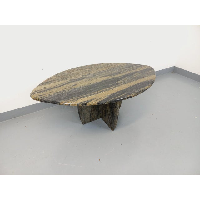 Gray Vintage Oval Marble Coffee Table, 1970s For Sale - Image 8 of 16