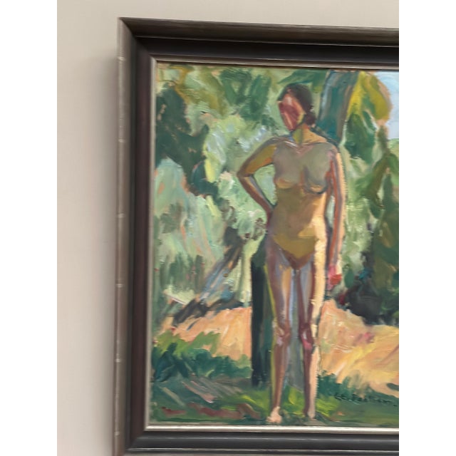 Clara-Eva Dahlbom, Standing Nude Woman, 1960s, Oil on Panel For Sale - Image 5 of 15