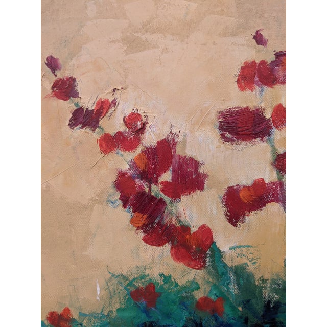 English Vintage Original Still Life Potted Begonia Flower Oil Painting Signed For Sale - Image 3 of 10