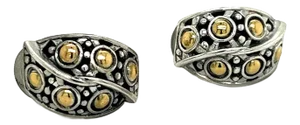 John Hardy Authentic Estate Jaisalmer Belly Earrings With Omega Back 18k G Sterling Silver, 2 pieces