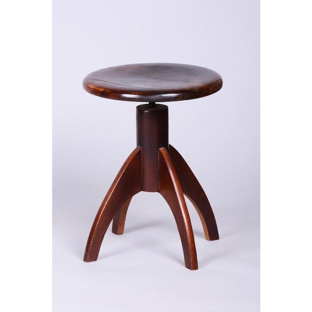 Mid-Century Piano Stool in Beech, Czech, 1940s For Sale - Image 11 of 11