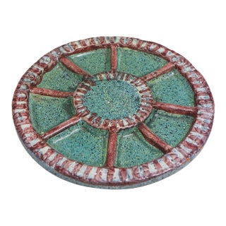 1960s Alfaraz Hand Made Spanish Studio Pottery Plate For Sale