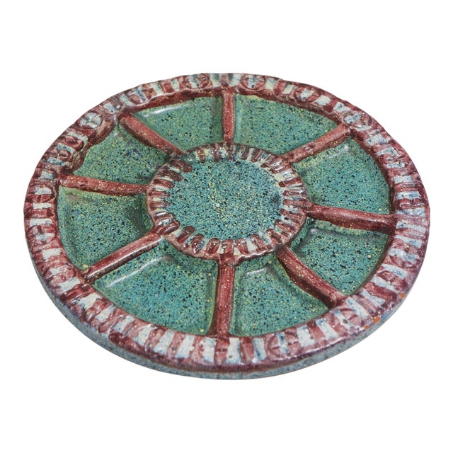 1960s Alfaraz Hand Made Spanish Studio Pottery Plate For Sale