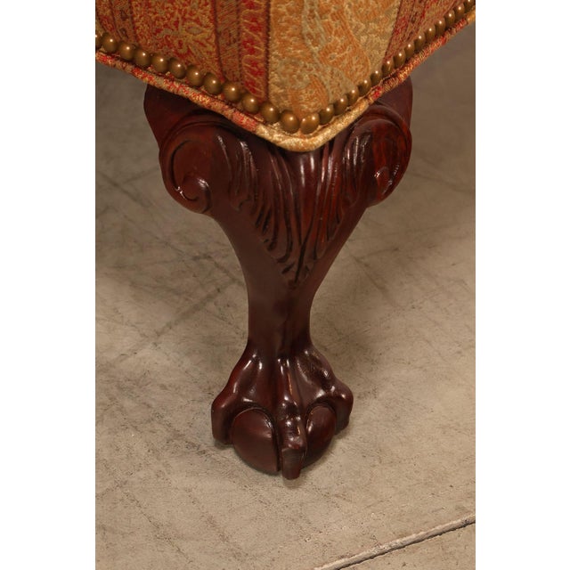 Hickory Chair Chippendale Style Custom Upholstered Wing backArmchair For Sale - Image 10 of 18