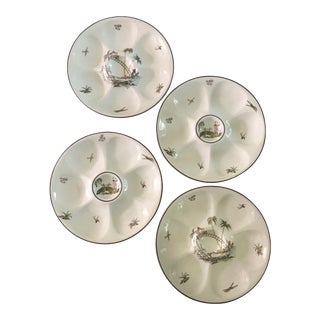 Vintage Theodore Haviland Limoges Porcelain Oyster Plates- Set of 4 For Sale