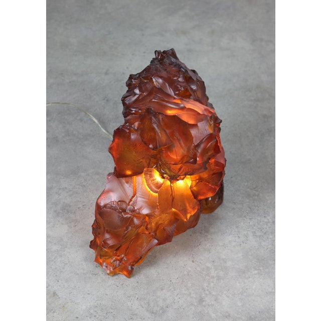 1970s Vintage Italian Orange and Yellow Sculptural Lamps, 1970s, Set of 2 For Sale - Image 5 of 18